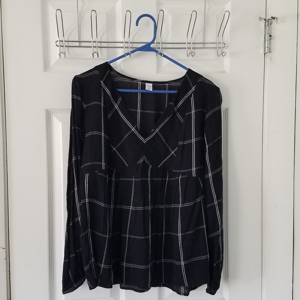 Old Navy Black Peasant Top